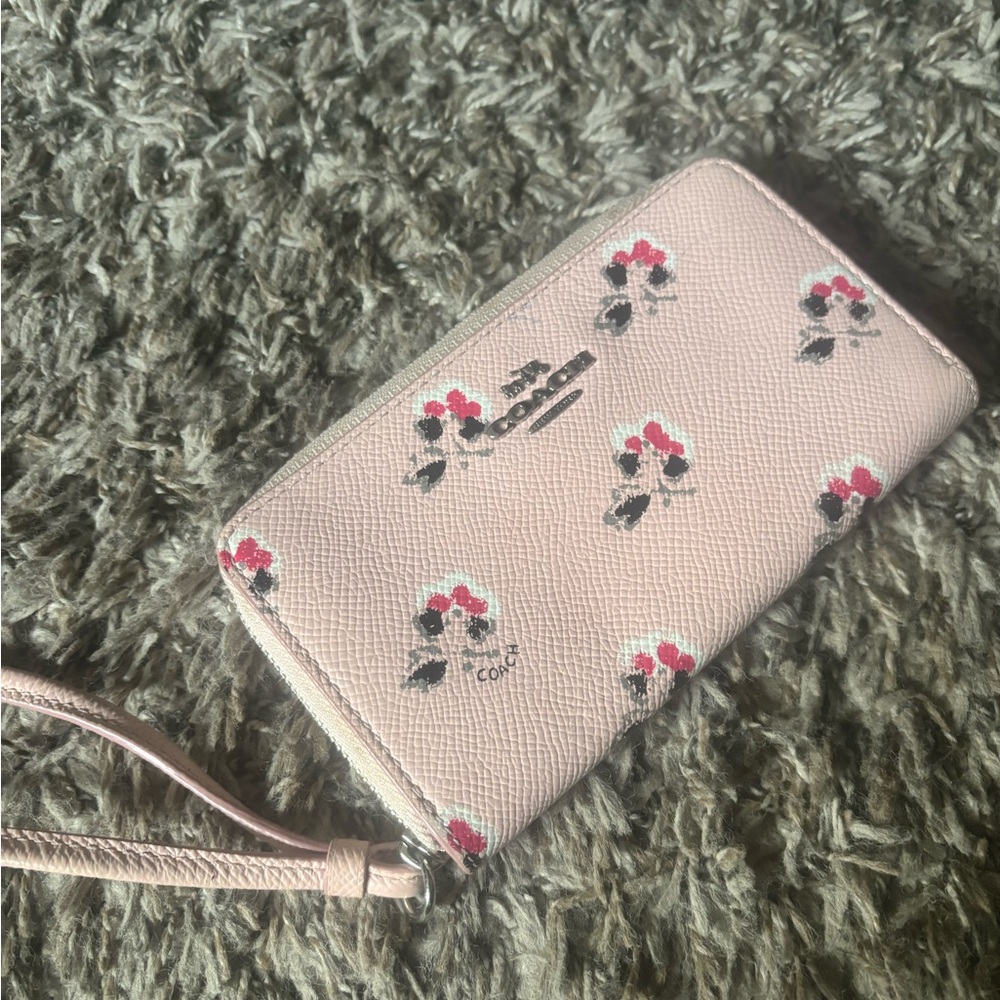 Coach Light Pink Floral Wristlet